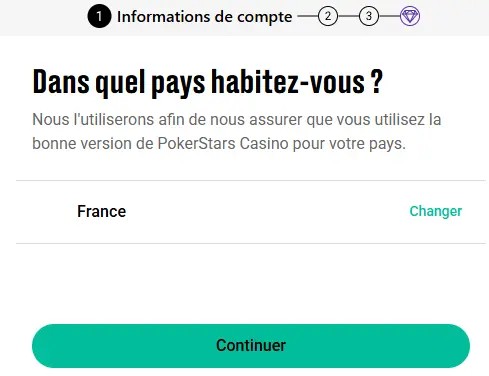 Inscription sur POKERSTARS CASINO